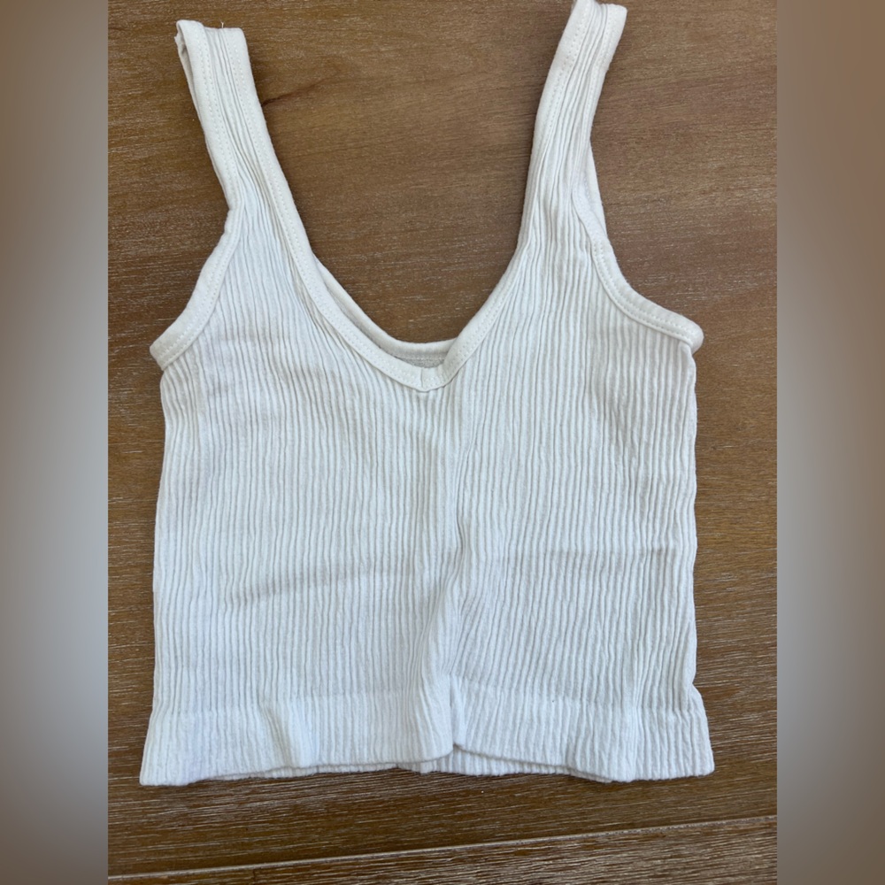 Urban Outfitters White Ribbed Tank Top